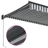 Retractable Awning Anthracite and White 3.5x2.5 m Fabric&Aluminium - Close-Up Angle
