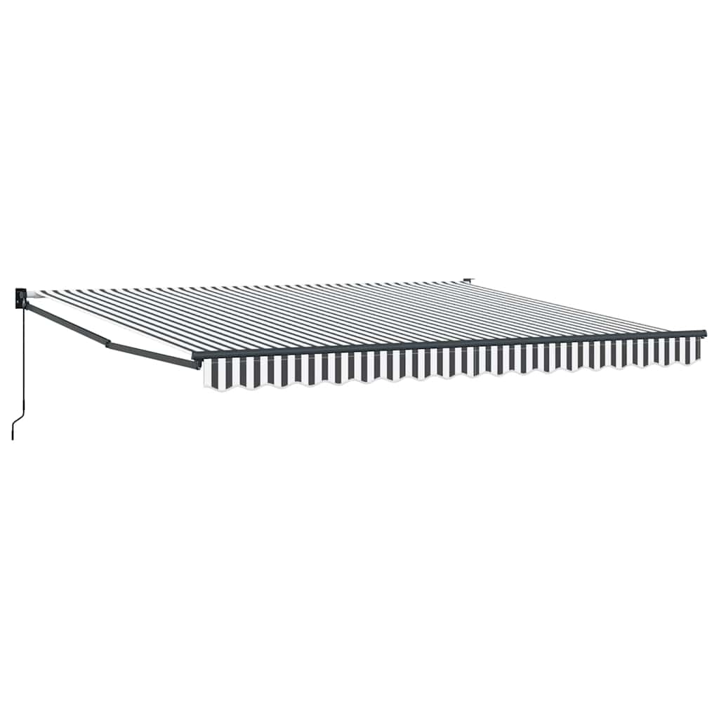 Retractable Awning Anthracite and White 4x3 m Fabric&Aluminium