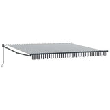 Retractable Awning Anthracite and White 4x3 m Fabric&Aluminium