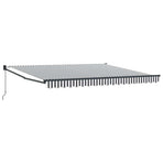 Retractable Awning Anthracite and White 4x3 m Fabric&Aluminium
