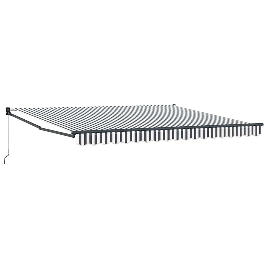 Retractable Awning Anthracite and White 4x3 m Fabric&Aluminium