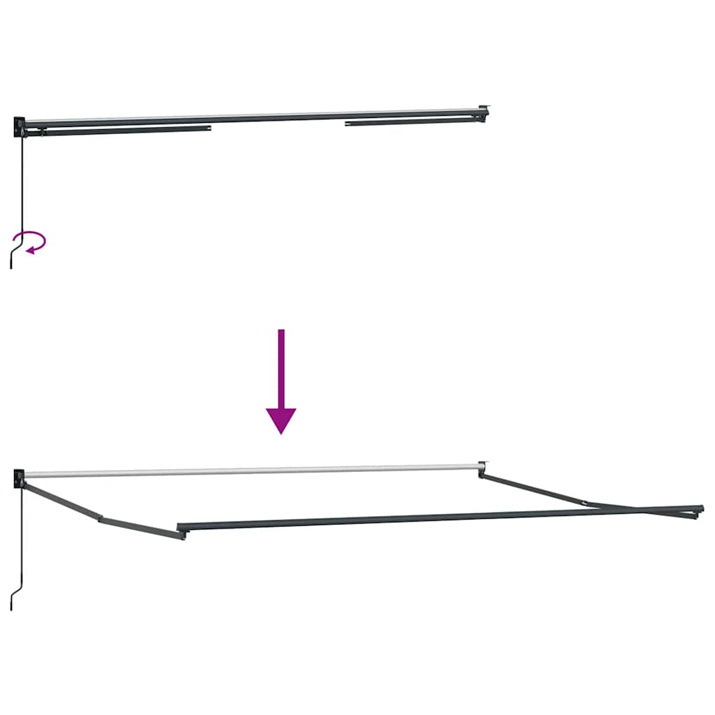 Retractable Awning Anthracite and White 4x3 m Fabric&Aluminium