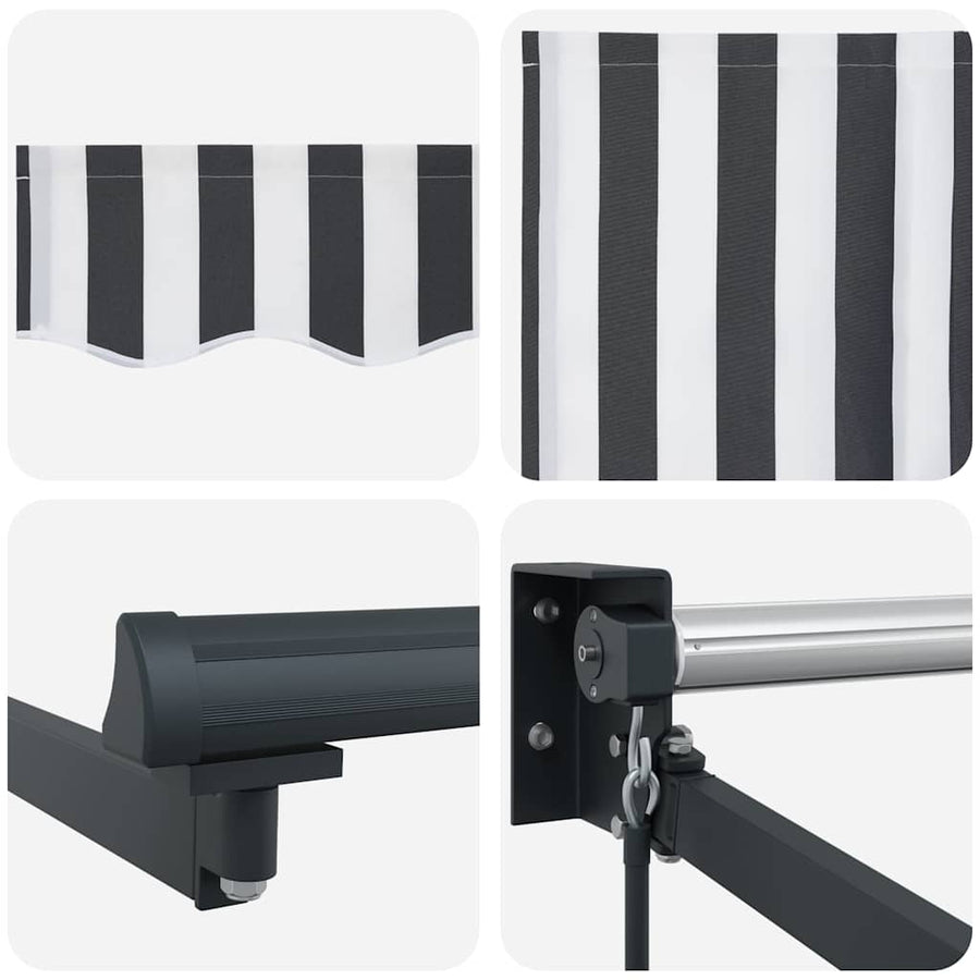 Retractable Awning Anthracite and White 4x3 m Fabric&Aluminium