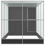 Aviary with Extension Silver 416x203x216 cm Steel