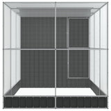 Aviary with Extension Silver 416x203x216 cm Steel - Top-Down View