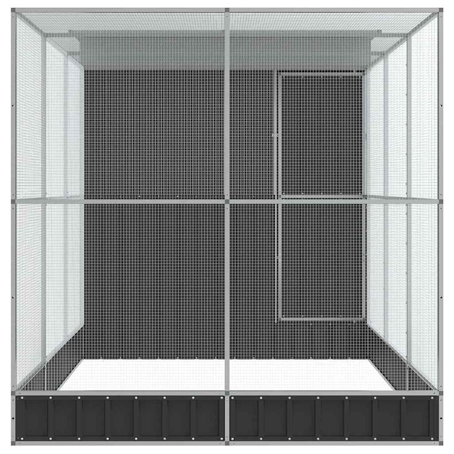 Aviary with Extension Silver 416x203x216 cm Steel