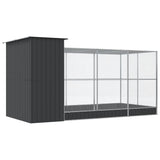 Aviary with Extension Silver 416x203x216 cm Steel - 45-Degree Angle