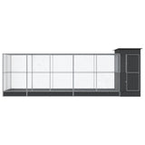 Aviary with Extension Silver 623x203x216 cm Steel