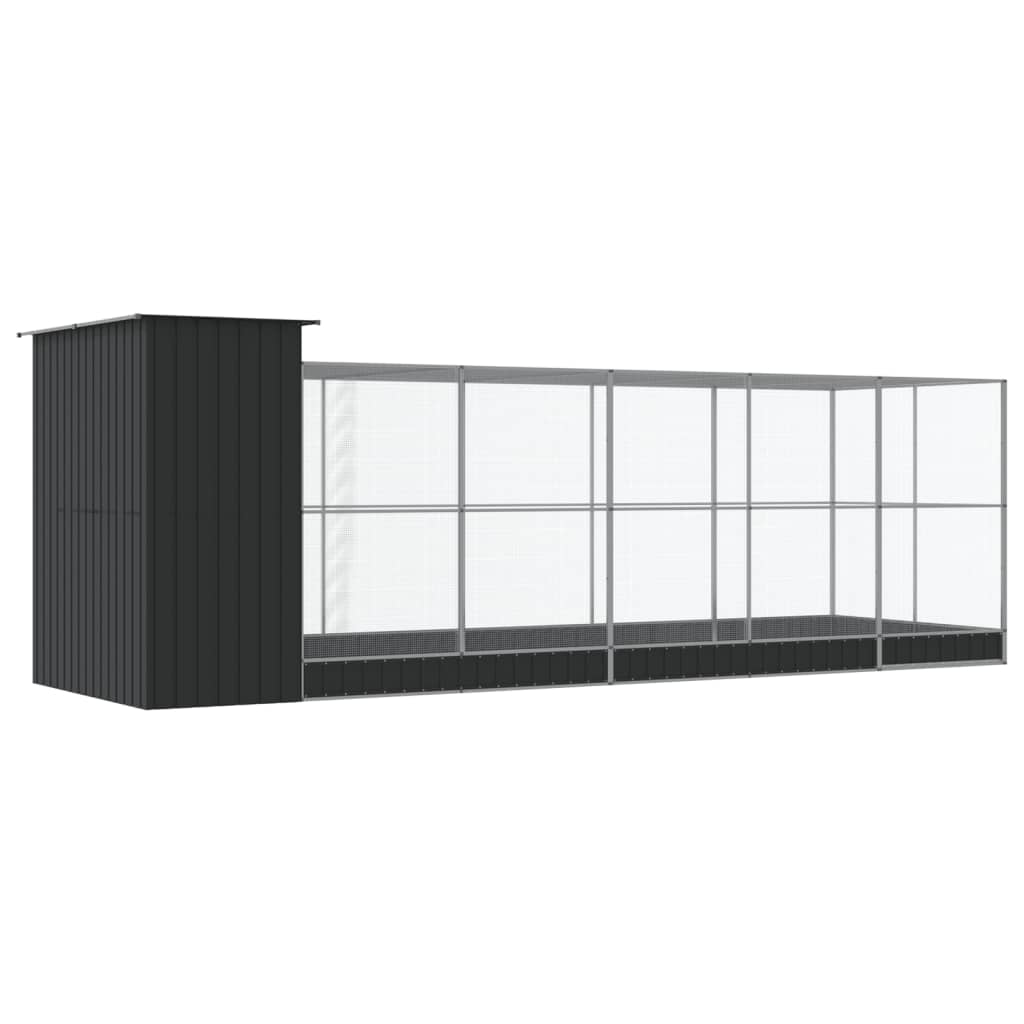 Aviary with Extension Silver 623x203x216 cm Steel