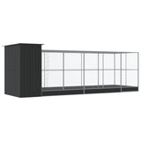 Aviary with Extension Silver 623x203x216 cm Steel - 45-Degree Angle