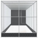 Aviary with Extension Silver 830x203x216 cm Steel - Top-Down View