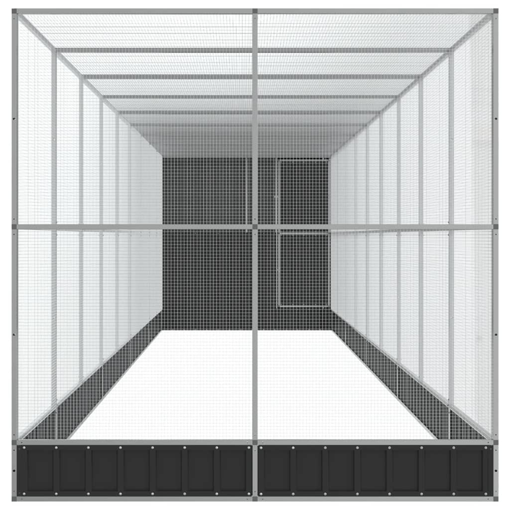 Aviary with Extension Silver 1037x203x216 cm Steel