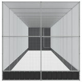 Aviary with Extension Silver 1244x203x216 cm Steel