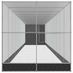 Aviary with Extension Silver 1244x203x216 cm Steel