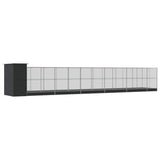 Aviary with Extension Silver 1244x203x216 cm Steel