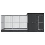 Aviary with Extension Silver 497x303x216 cm Steel