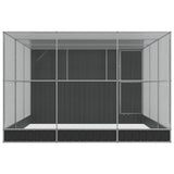 Aviary with Extension Silver 497x303x216 cm Steel - Top-Down View