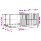 Aviary with Extension Silver 497x303x216 cm Steel