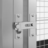 Aviary with Extension Silver 911x303x216 cm Steel - Close-Up Angle