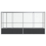 Aviary with Extension Silver 418.5x107x212 cm Steel