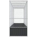 Aviary with Extension Silver 418.5x107x212 cm Steel - Top-Down View
