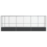 Aviary with Extension Silver 626.5x107x212 cm Steel