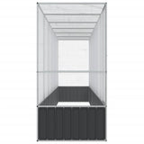 Aviary with Extension Silver 626.5x107x212 cm Steel - Top-Down View