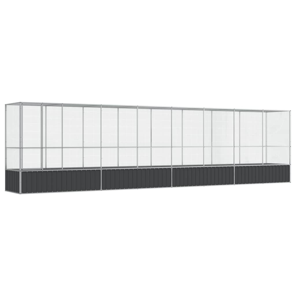 Aviary with Extension Silver 834.5x107x212 cm Steel