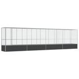 Aviary with Extension Silver 834.5x107x212 cm Steel - Front View
