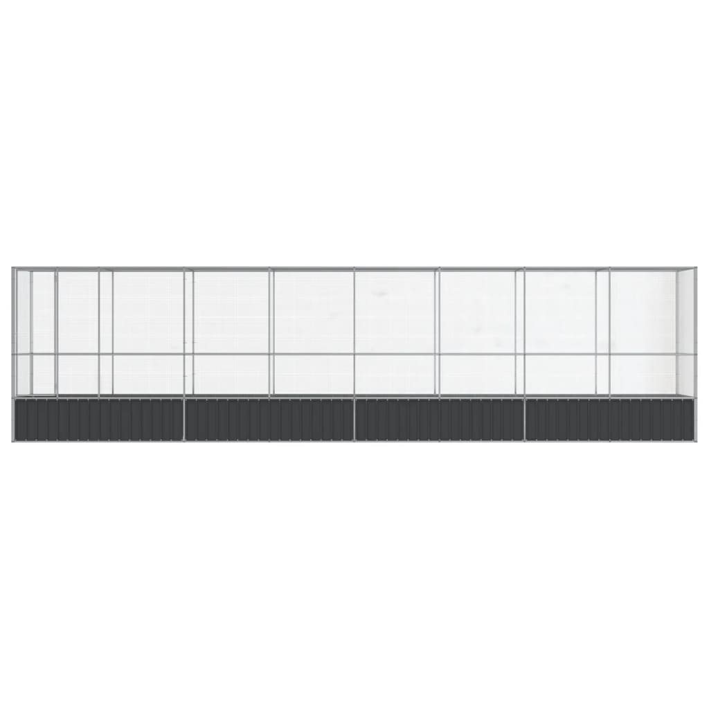 Aviary with Extension Silver 834.5x107x212 cm Steel