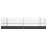 Aviary with Extension Silver 834.5x107x212 cm Steel - Side View