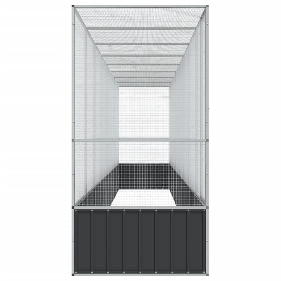 Aviary with Extension Silver 834.5x107x212 cm Steel