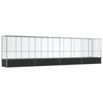Aviary with Extension Silver 834.5x107x212 cm Steel