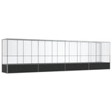 Aviary with Extension Silver 834.5x107x212 cm Steel - 45-Degree Angle