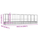 Aviary with Extension Silver 834.5x107x212 cm Steel