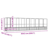 Aviary with Extension Silver 834.5x107x212 cm Steel - Low Angle