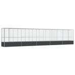 Aviary with Extension Silver 1042.5x107x212 cm Steel