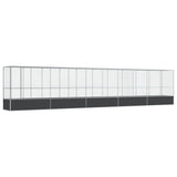 Aviary with Extension Silver 1042.5x107x212 cm Steel - Front View