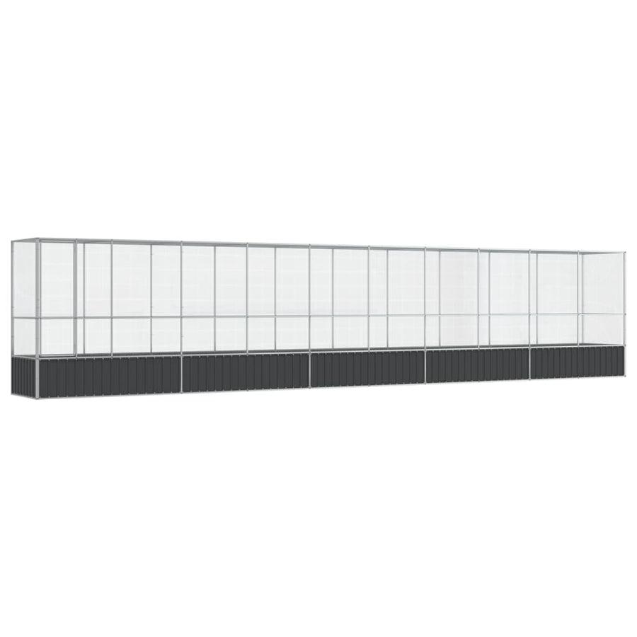 Aviary with Extension Silver 1042.5x107x212 cm Steel