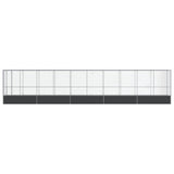 Aviary with Extension Silver 1042.5x107x212 cm Steel - Side View