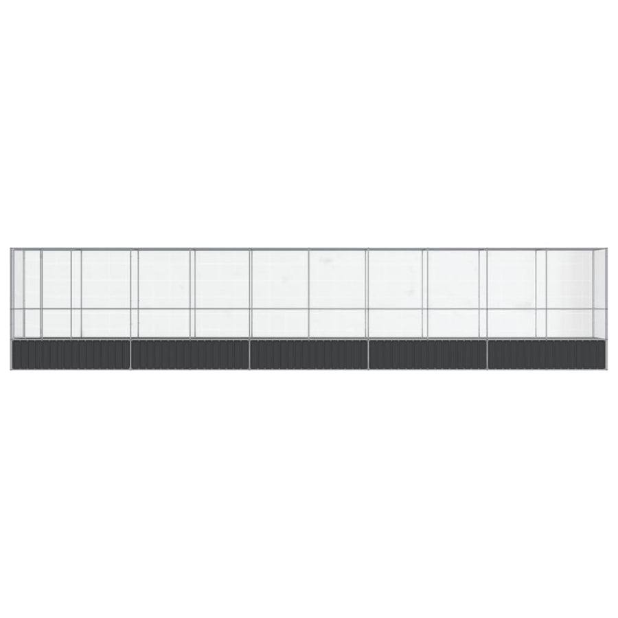 Aviary with Extension Silver 1042.5x107x212 cm Steel