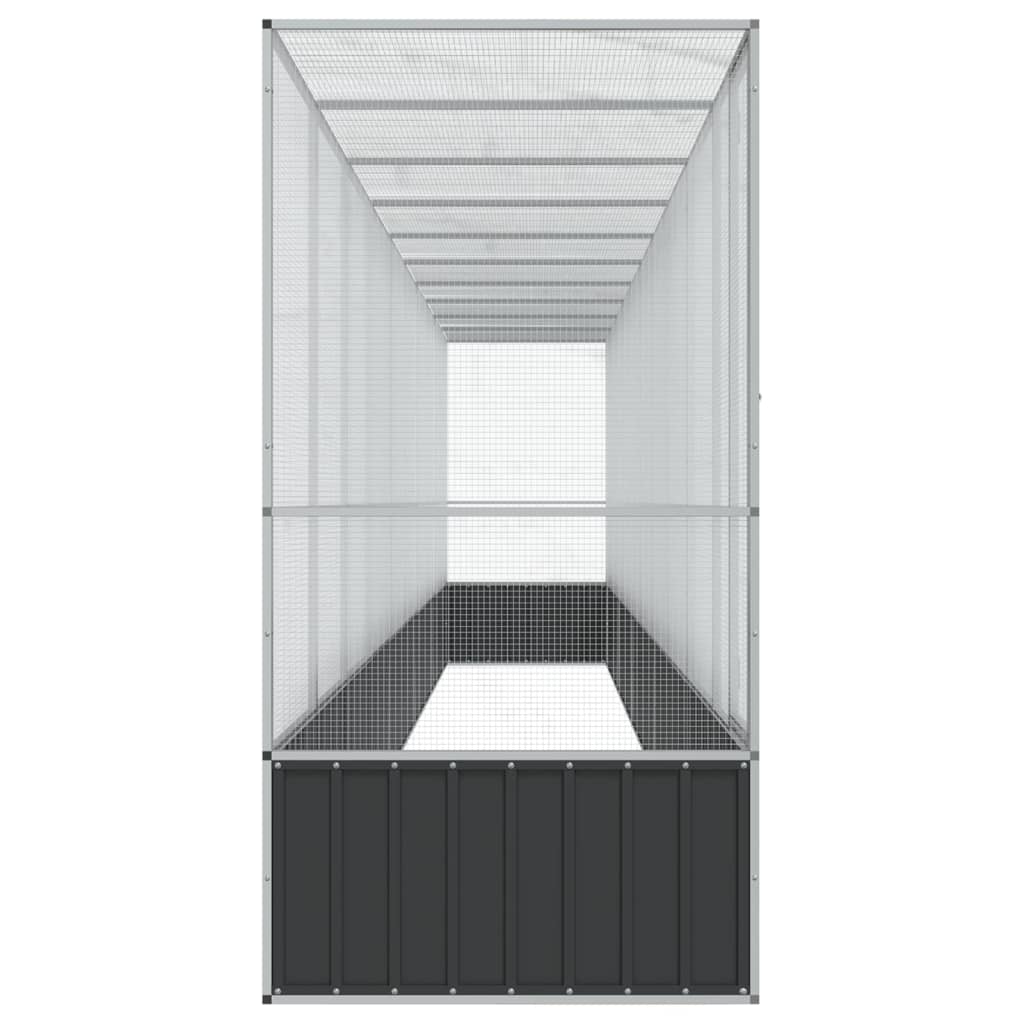 Aviary with Extension Silver 1042.5x107x212 cm Steel