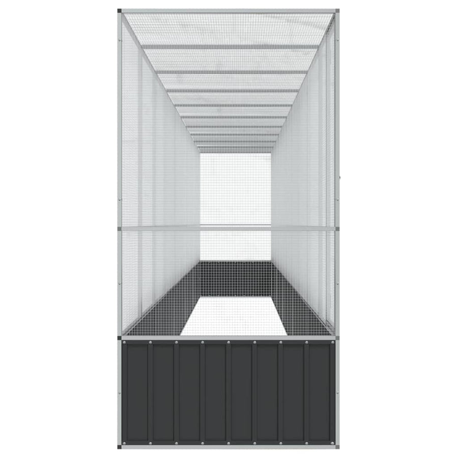 Aviary with Extension Silver 1042.5x107x212 cm Steel