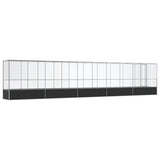 Aviary with Extension Silver 1042.5x107x212 cm Steel - 45-Degree Angle