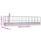 Aviary with Extension Silver 1042.5x107x212 cm Steel