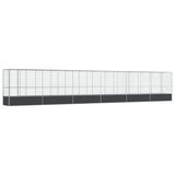 Aviary with Extension Silver 1250.5x107x212 cm Steel - Front View