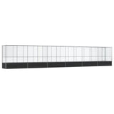 Aviary with Extension Silver 1250.5x107x212 cm Steel