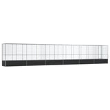 Aviary with Extension Silver 1250.5x107x212 cm Steel - 45-Degree Angle