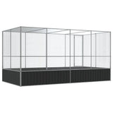 Aviary with Extension Silver 418x207x212 cm Steel