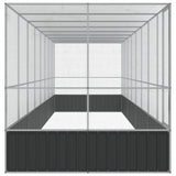 Aviary with Extension Silver 832x207x212 cm Steel - Top-Down View